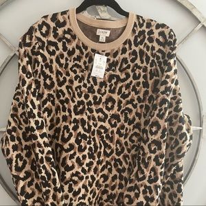 J crew animal print 100% cotton sweater dress